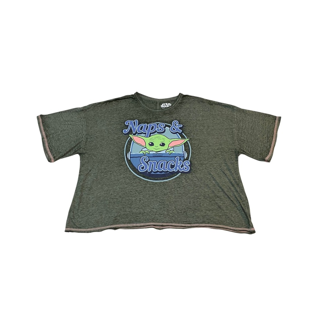 Star Wars Grogu Naps & Snacks Sleep Shirt Green Women 3X LZ31910SI Baby Yoda